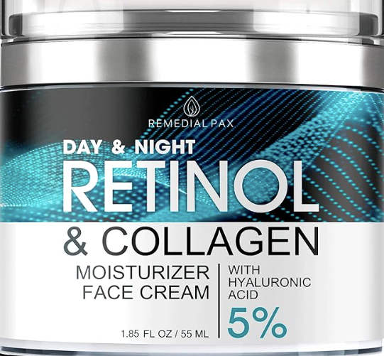 Crema de retinol para rostro, humectante facial antienvejecimiento para mujeres y hombres, crema facial de día y noche con colágeno, ácido hialurónico, crema antiarrugas, 1.85 onzas líquidas 32A